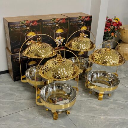 8L hanging gold chaffing dish